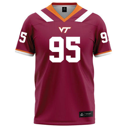 Virginia Tech - NCAA Football : Jahzari Priester - Maroon Football Jersey-0