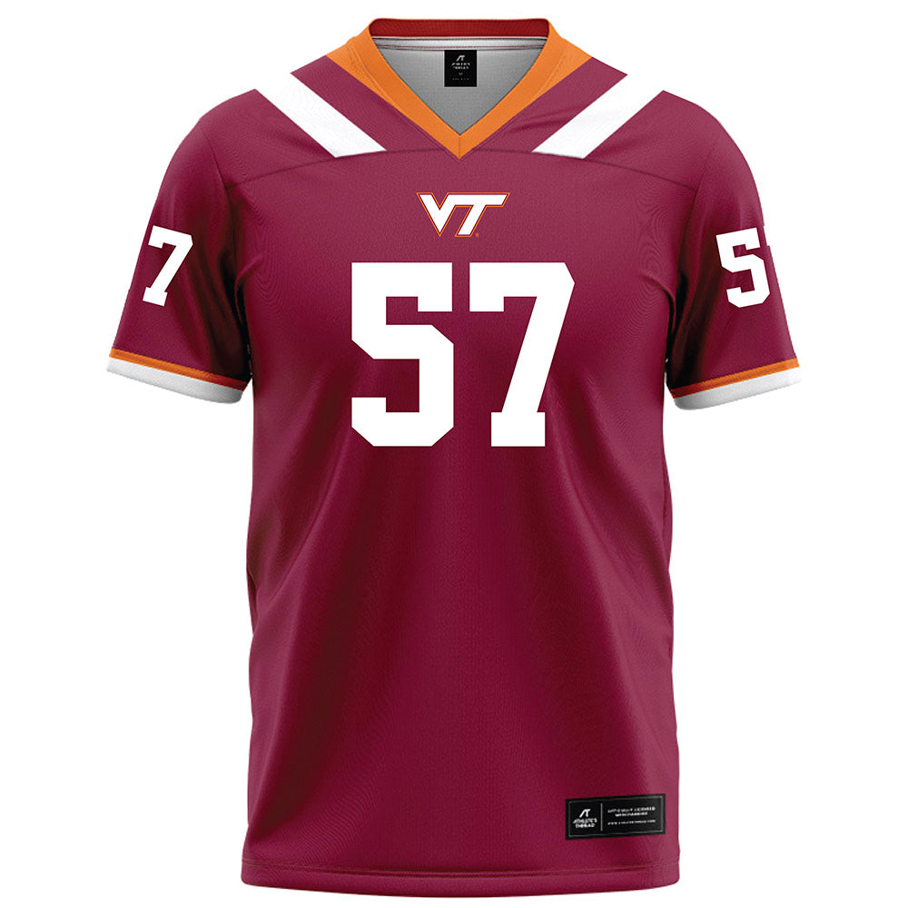Virginia Tech - NCAA Football : James Jennette - Maroon Football Jersey-0