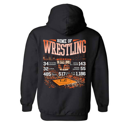 Oklahoma State - NCAA Wrestling : Wyatt Hendrickson - Fashion Shersey Hooded Sweatshirt-1