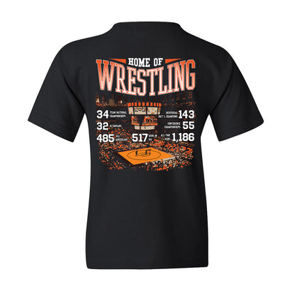 Oklahoma State - NCAA Wrestling : Dax Hughes - Home of Wrestling Fashion Shersey Youth T-Shirt