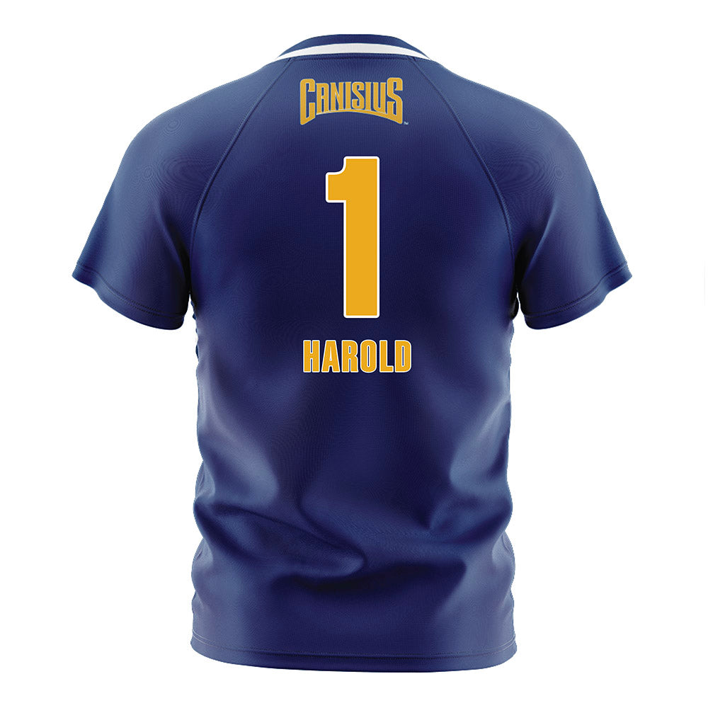 Canisius - NCAA Men's Soccer : Preston Harold - Navy Soccer Jersey-1