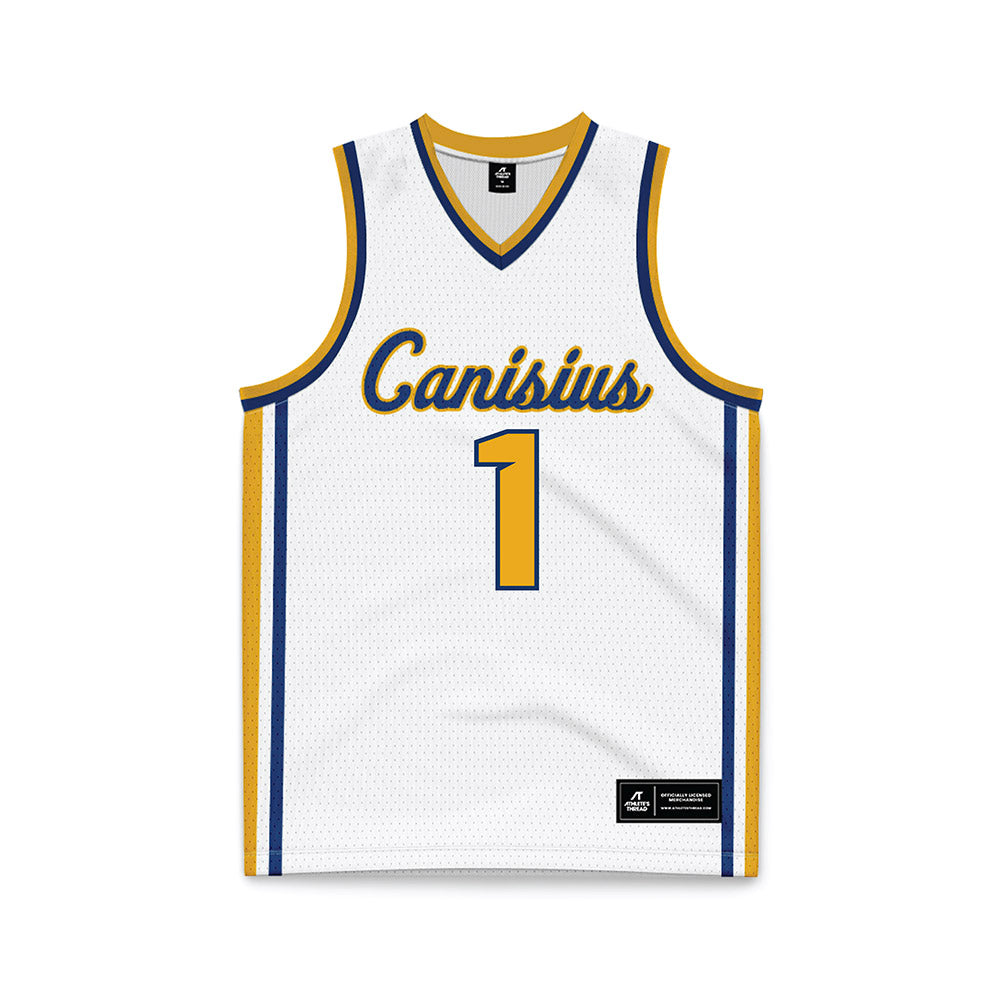 Canisius - NCAA Men's Basketball : Javante Edwards - White Basketball Jersey-0