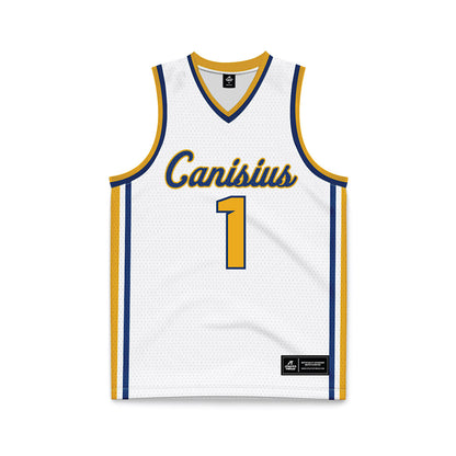 Canisius - NCAA Men's Basketball : Javante Edwards - White Basketball Jersey-0