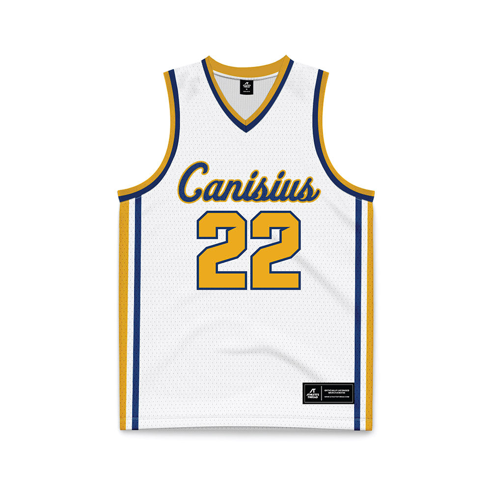 Canisius - NCAA Men's Basketball : Brendan Oliver - White Basketball Jersey-0