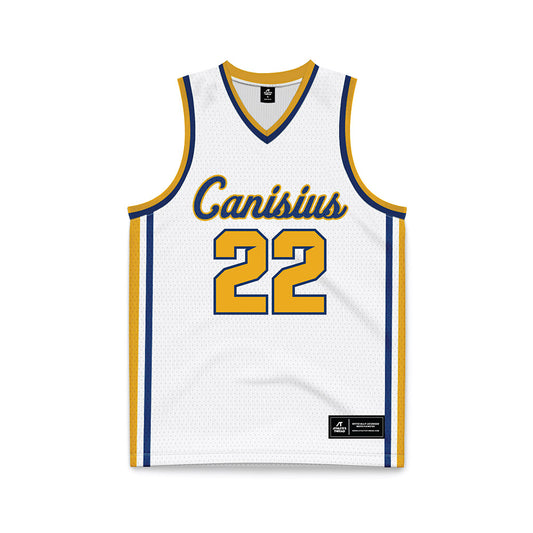 Canisius - NCAA Men's Basketball : Brendan Oliver - White Basketball Jersey-0