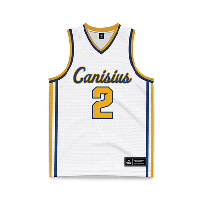 Canisius - NCAA Men's Basketball : TJ Porter - White Basketball Jersey