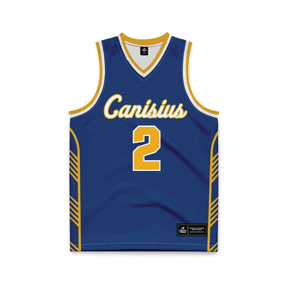Canisius - NCAA Men's Basketball : TJ Porter - Navy Basketball Jersey