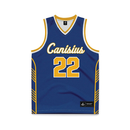 Canisius - NCAA Men's Basketball : Brendan Oliver - Navy Basketball Jersey-0