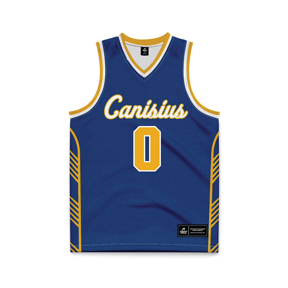 Canisius - NCAA Men's Basketball : Christopher Kumu - Navy Basketball Jersey-0