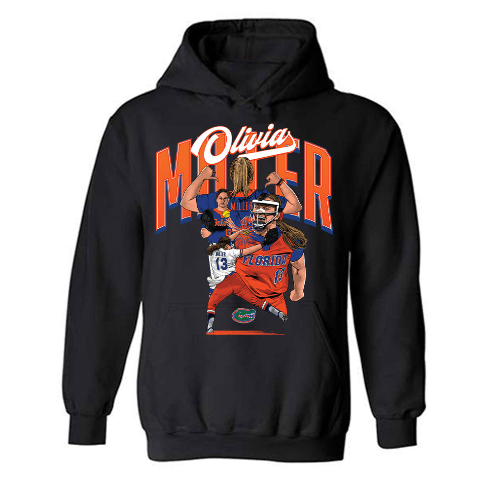 Florida - NCAA Softball : Olivia Miller - Player Illustration Hooded Sweatshirt