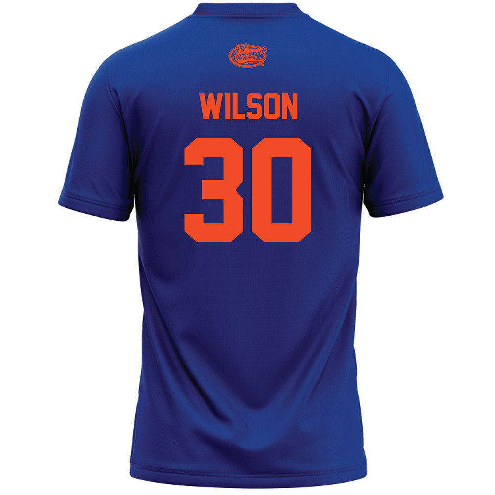 Florida - NCAA Women's Lacrosse : Carly Wilson - Blue Lacrosse Jersey -1