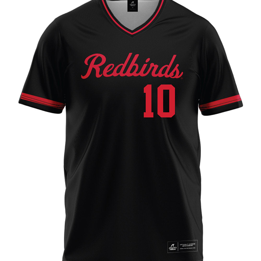 Illinois State - NCAA Baseball : Auggie Rasmussen - Black Baseball Jersey