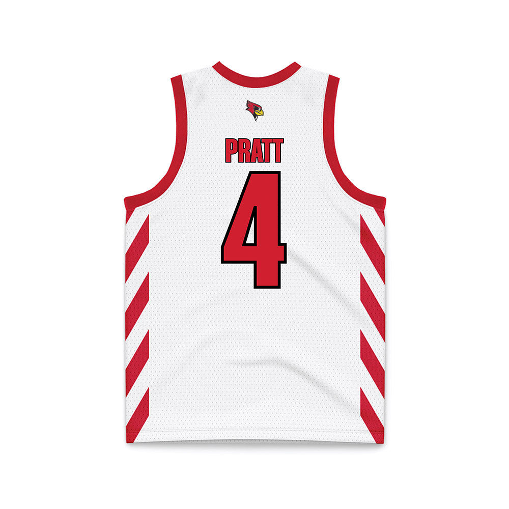 Illinois State - NCAA Women's Basketball : Jaeden Pratt - White Basketball Jersey-1