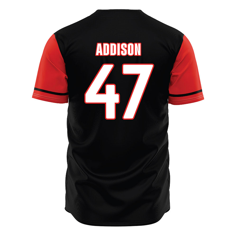 Texas Tech - NCAA Baseball : Logan Addison - Black Jersey-1