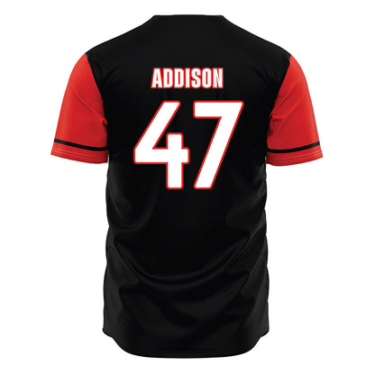 Texas Tech - NCAA Baseball : Logan Addison - Black Jersey-1