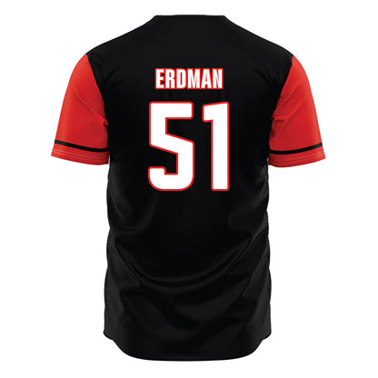 Texas Tech - NCAA Baseball : Zach Erdman - Black Jersey-1