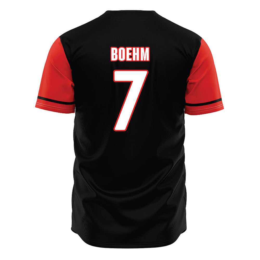 Texas Tech - NCAA Baseball : Garet Boehm - Black Jersey-1