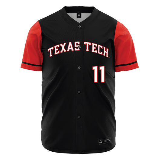 Texas Tech - NCAA Baseball : Davis Rivers - Black Jersey-0