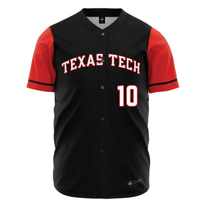 Texas Tech - NCAA Baseball : Logan Hughes - Black Jersey-0