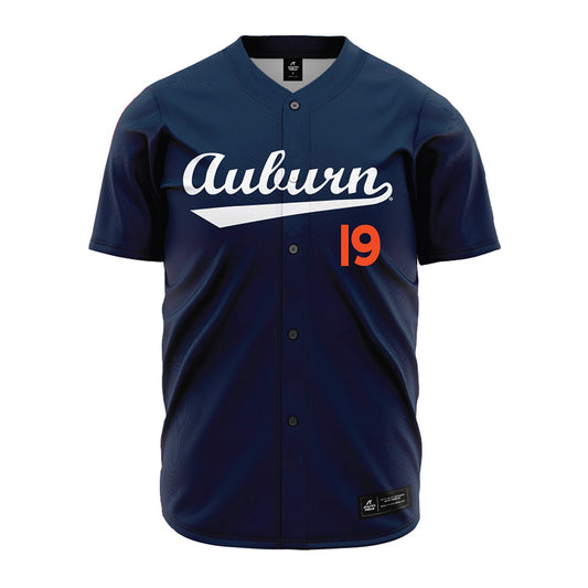 Auburn - NCAA Baseball : Christian Hall - Baseball Jersey Navy