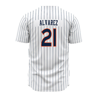 Auburn - NCAA Baseball : Andreas Alvarez - Pinstripe Jersey-1