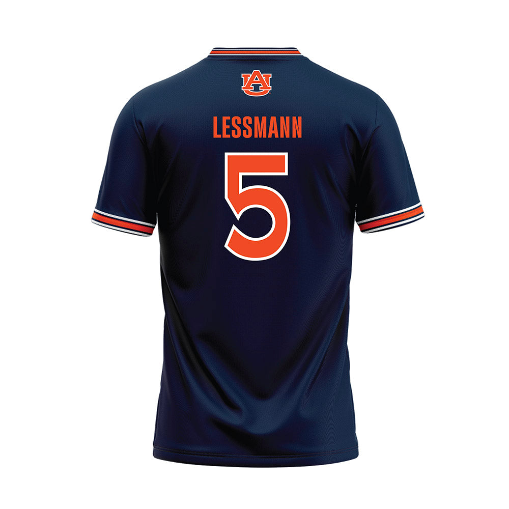 Auburn - NCAA Softball : georgia lessmann - Navy Baseball Jersey-1