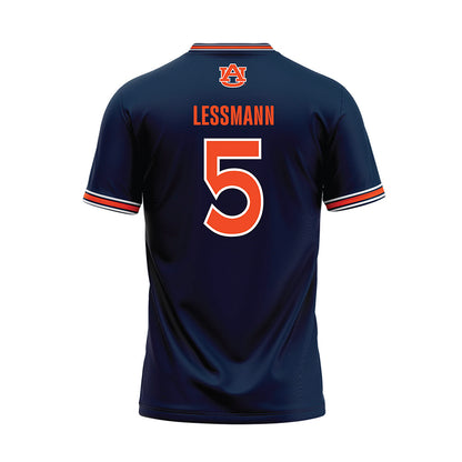 Auburn - NCAA Softball : georgia lessmann - Navy Baseball Jersey-1