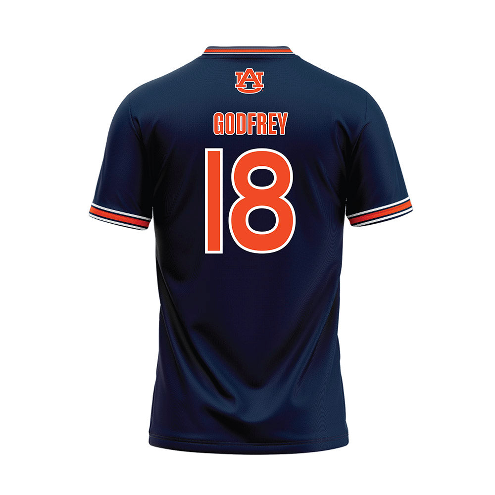 Auburn - NCAA Softball : Brit Godfrey - Navy Baseball Jersey-1