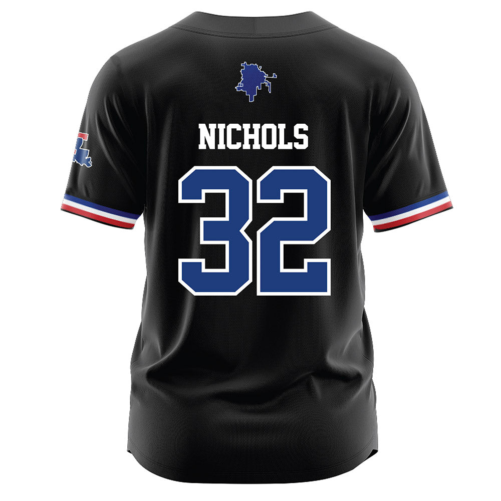 LA Tech - NCAA Baseball : Luke Nichols - Black Jersey-1