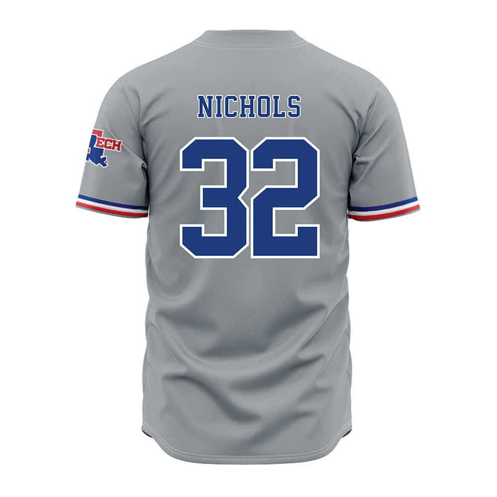 LA Tech - NCAA Baseball : Luke Nichols - Grey Jersey-1