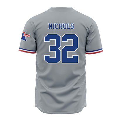 LA Tech - NCAA Baseball : Luke Nichols - Grey Jersey-1