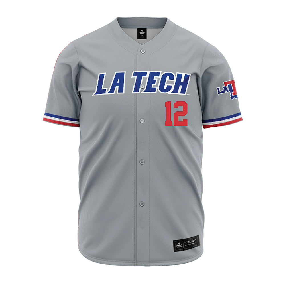 LA Tech - NCAA Baseball : Luke Cooley - Grey Jersey-0
