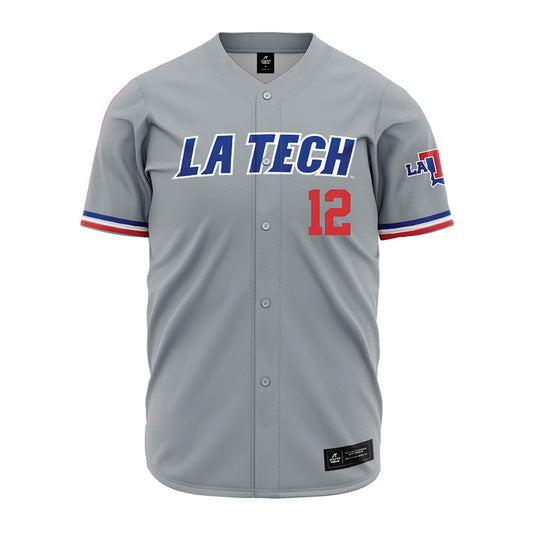 LA Tech - NCAA Baseball : Luke Cooley - Grey Jersey-0