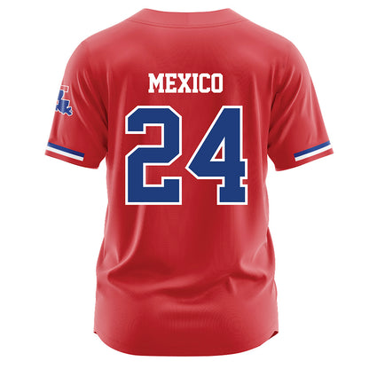 LA Tech - NCAA Baseball : Sebastian Mexico - Red Jersey-1