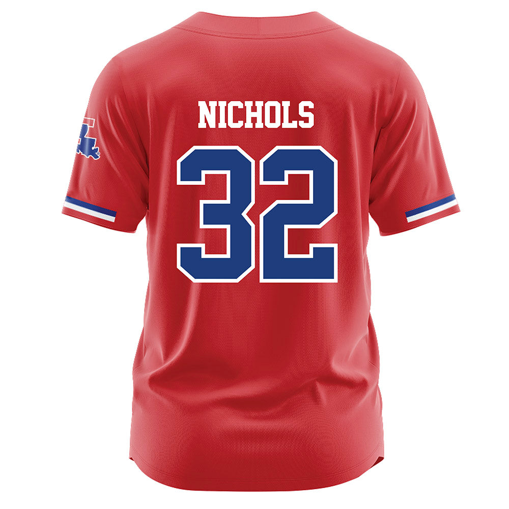 LA Tech - NCAA Baseball : Luke Nichols - Red Jersey-1