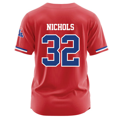 LA Tech - NCAA Baseball : Luke Nichols - Red Jersey-1