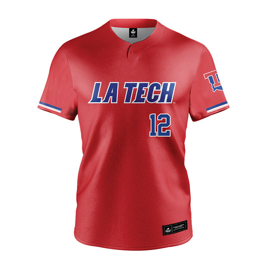 LA Tech - NCAA Baseball : Luke Cooley - Red Jersey-0