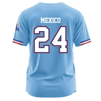 LA Tech - NCAA Baseball : Sebastian Mexico - Light Blue Jersey-1