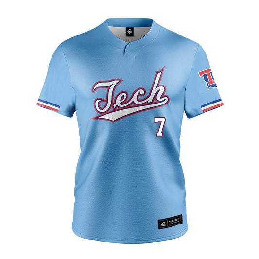 LA Tech - NCAA Baseball : Micheal Ballard - Light Blue Jersey-0