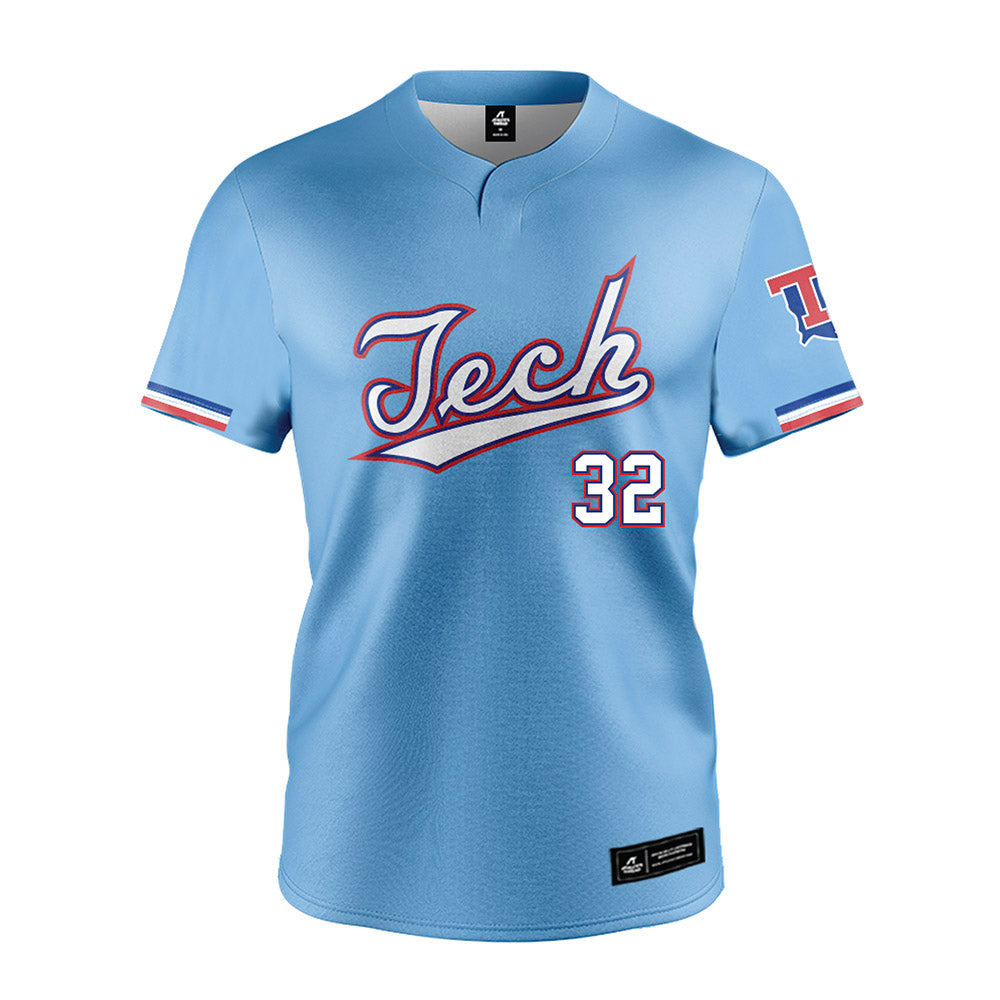 LA Tech - NCAA Baseball : Luke Nichols - Light Blue Jersey-0