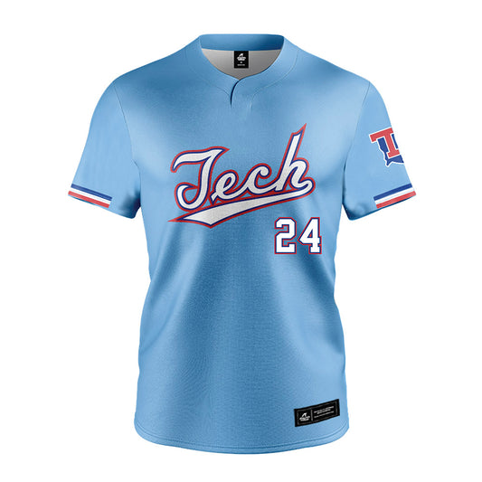 LA Tech - NCAA Baseball : Sebastian Mexico - Light Blue Jersey-0