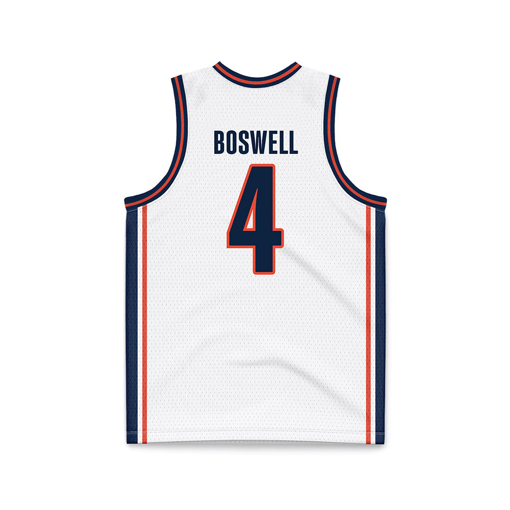Illinois - NCAA Men's Basketball : Kylan Boswell - White Basketball Jersey-1