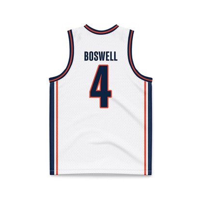 Illinois - NCAA Men's Basketball : Kylan Boswell - White Basketball Jersey-1