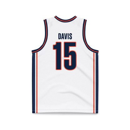 Illinois - NCAA Men's Basketball : Jake Davis - White Basketball Jersey-1