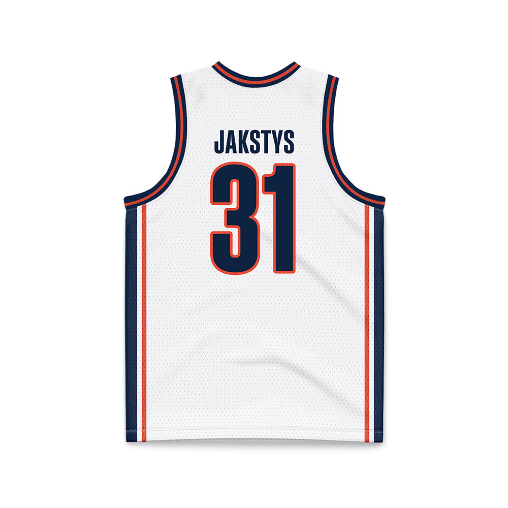 Illinois - NCAA Men's Basketball : Jason Jakstys - White Basketball Jersey-1