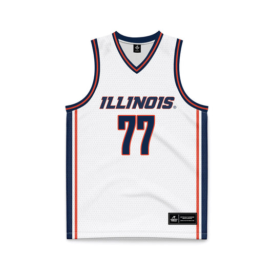 Illinois - NCAA Men's Basketball : Mihailo Petrovic - White Basketball Jersey-0