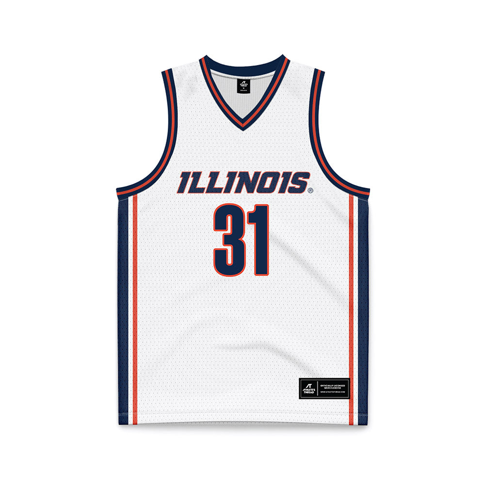 Illinois - NCAA Men's Basketball : Jason Jakstys - White Basketball Jersey-0