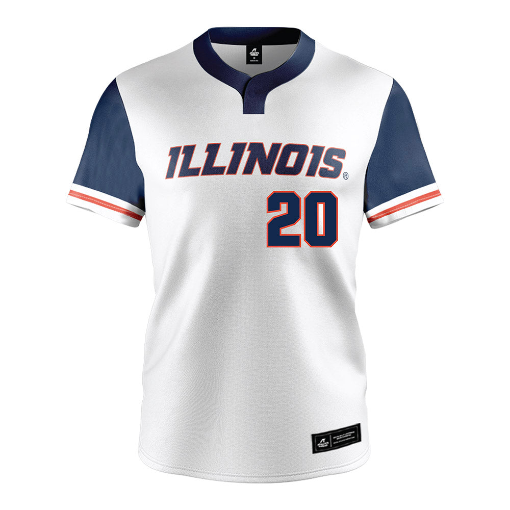 Illinois - NCAA Baseball : Ryan Johnson - White Jersey-0