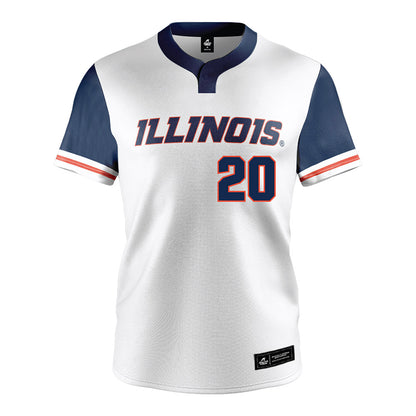 Illinois - NCAA Baseball : Ryan Johnson - White Jersey-0