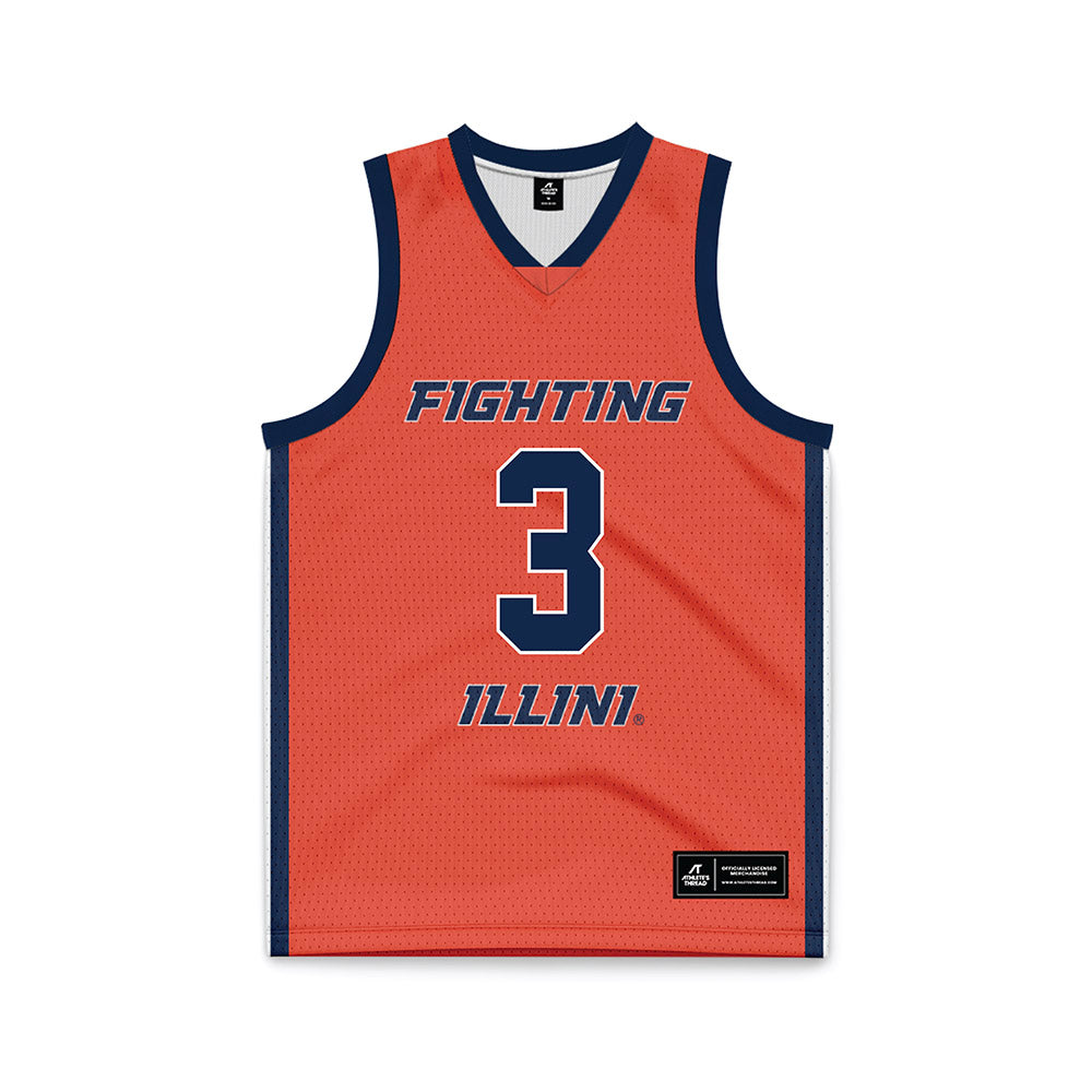 Illinois - NCAA Women's Basketball : erica finney - Orange Basketball Jersey-0